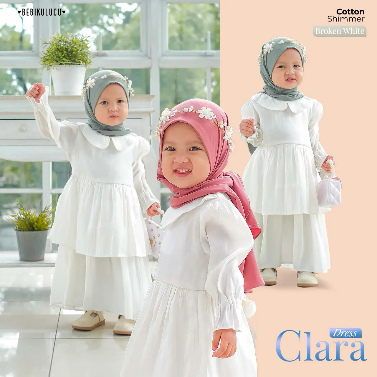 Clara Dress Brokenwhite_(CottonShimmer)