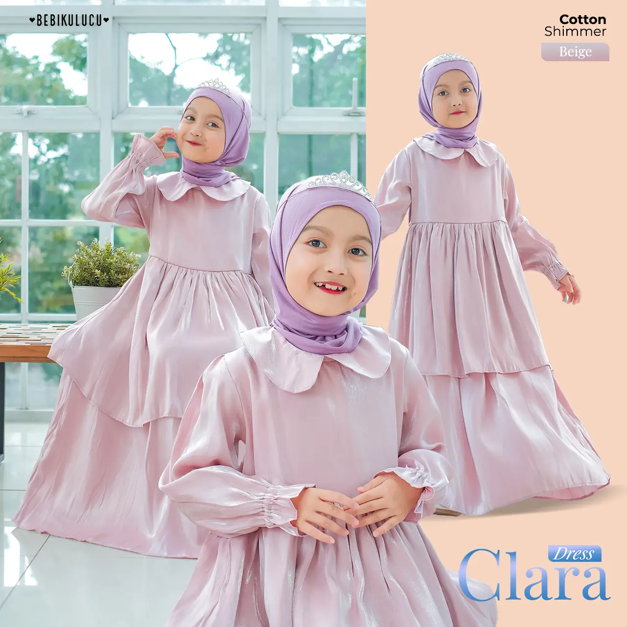 Clara Dress Beige_(CottonShimmer)
