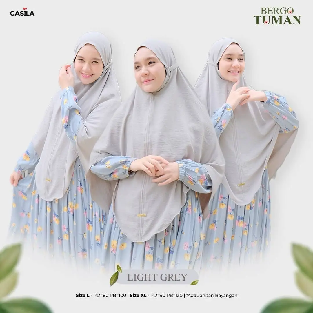 Hijab Bergo Tuman Lightgrey
