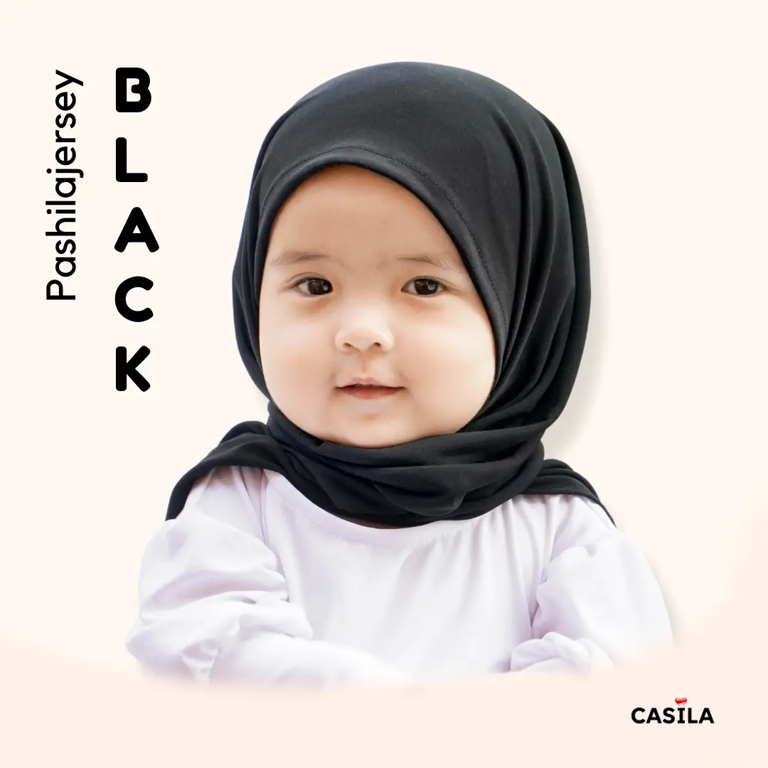 Hijab Pashila Jersey Hitam