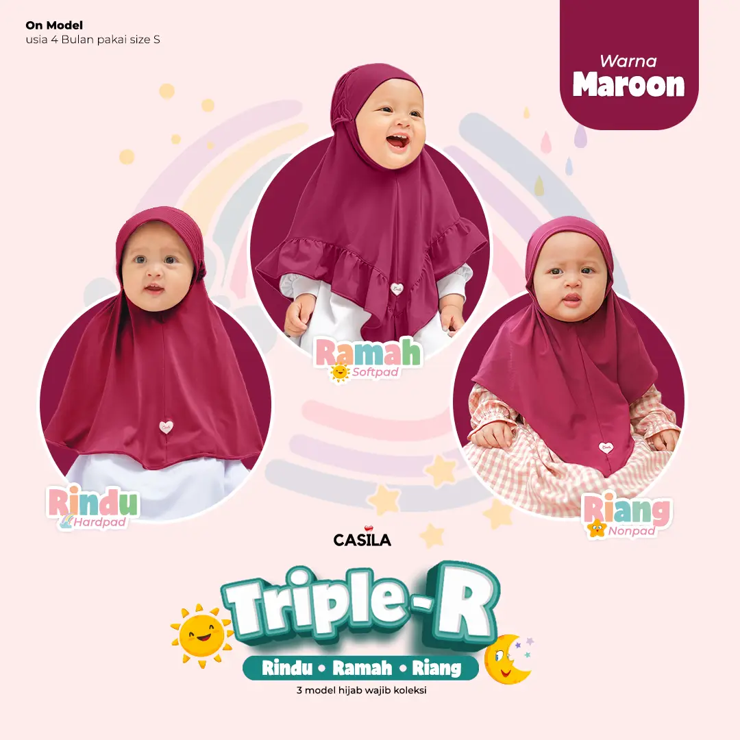 Hijab Riang Maroon