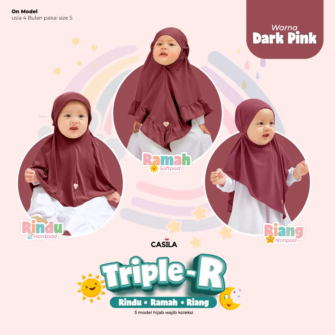 Hijab Riang Darkpink