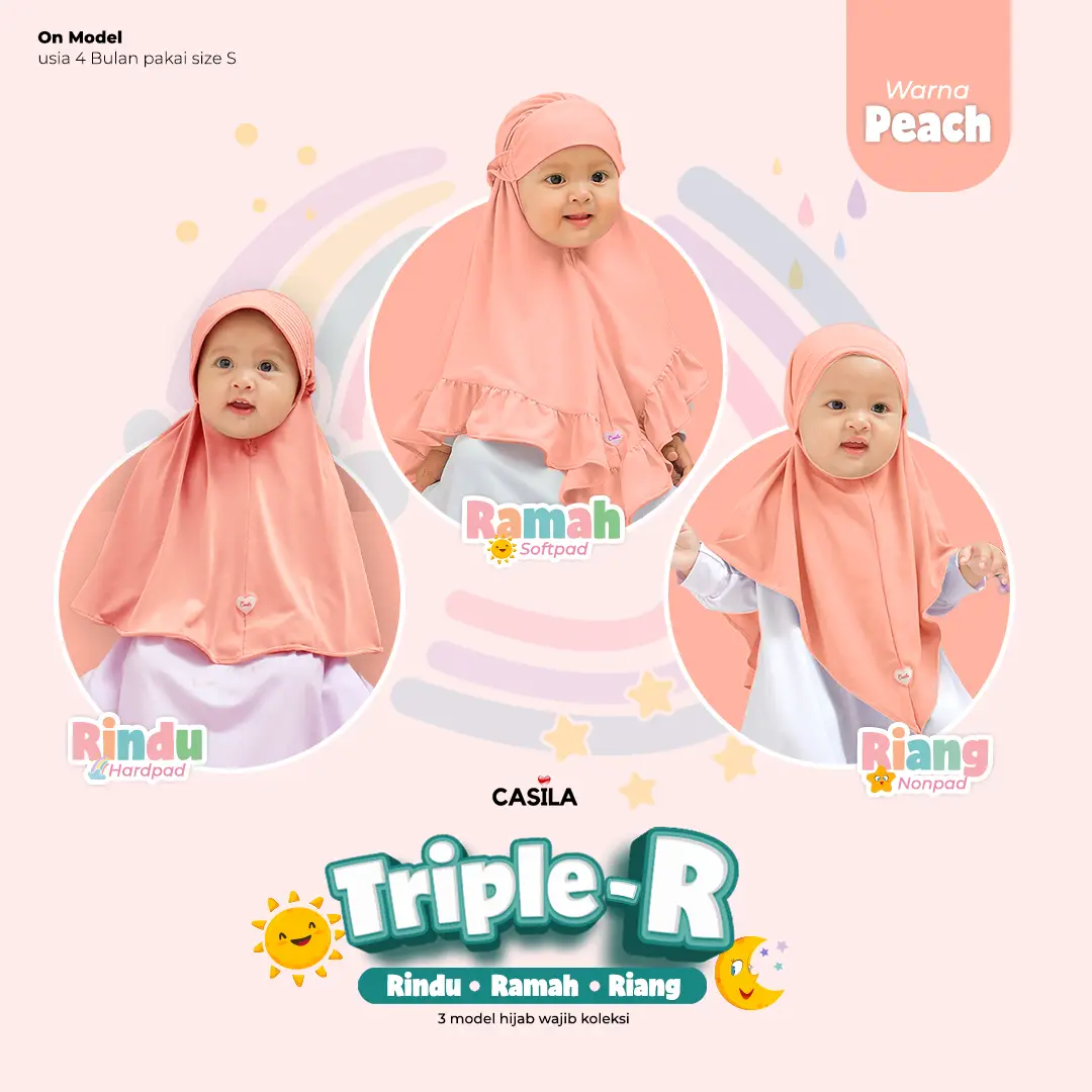 Hijab Riang Peach