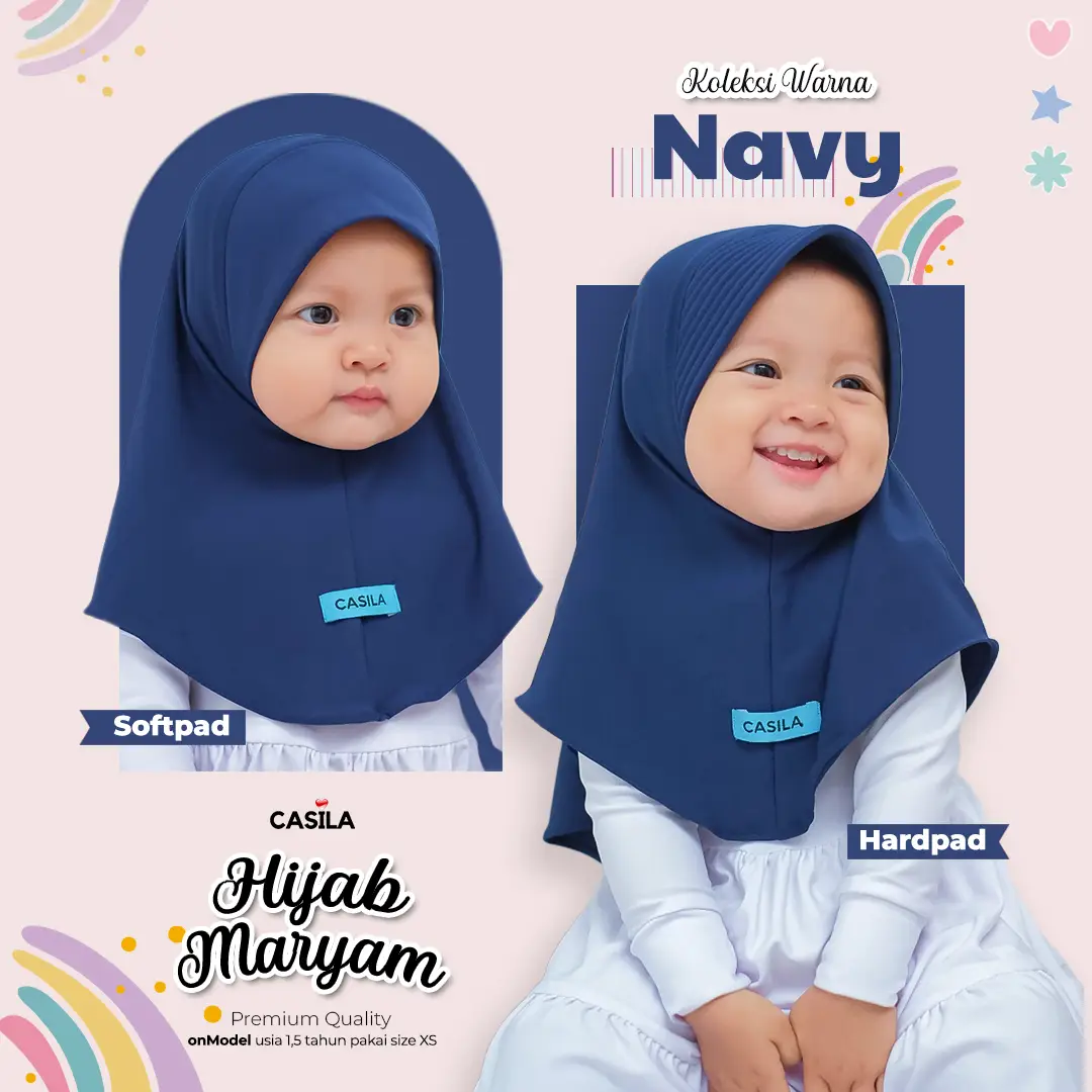 Hijab Maryam Reborn Navy(Softpad)