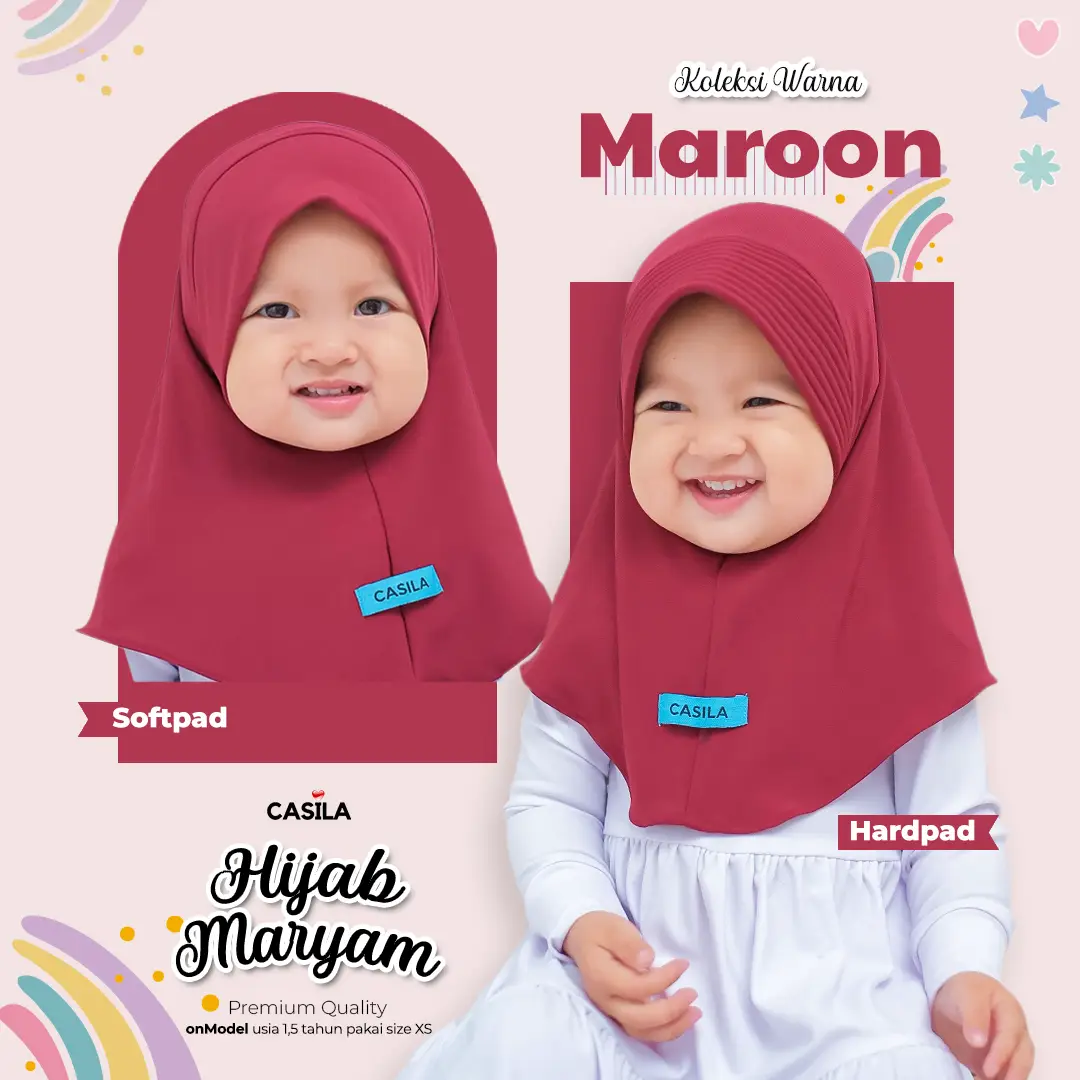 Hijab Maryam Reborn Maroon(Softpad)